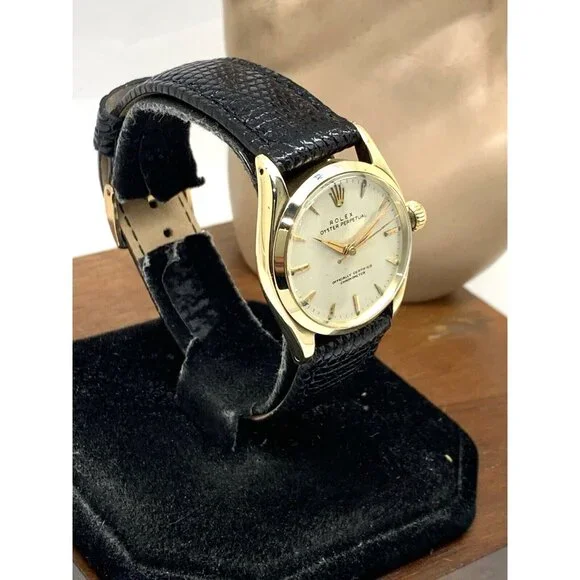 Rolex Oyster Perpetual Women's Watch Vintage Swiss Automatic 14k Gold Case - Picture 2 of 14